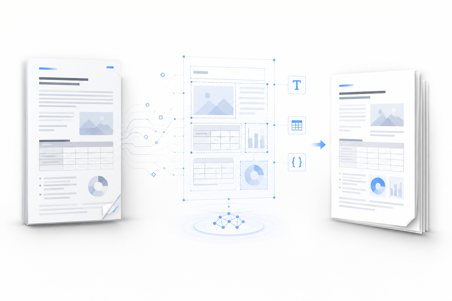 A finished sample document being turned into a reusable template for creating similar documents.